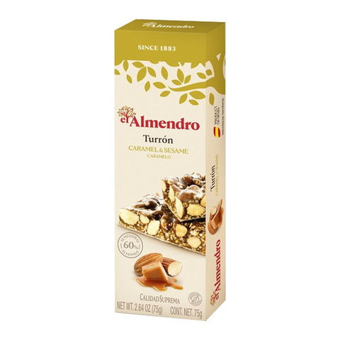 El Almendro Turron Caramel & Sesame Caramelo 75g