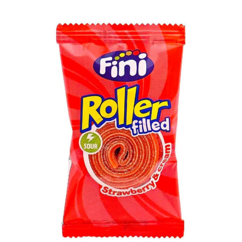 Fini Roller Filled Strawberry & Cream Candy 20g