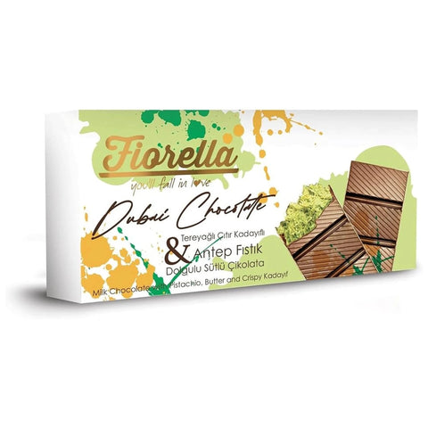 Fiorella Dubai Milk Chocolate Pistachio & Butter And Crispy Kadayif 200g