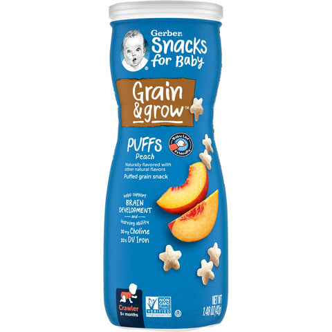 Gerber Snacks For Baby Grain & Grow Puff Snack Peach 42g