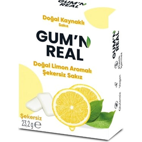 Gum N Real Naturally Sourced Sugar-Free Lemon Flavored Chewing Gum 23.2g
