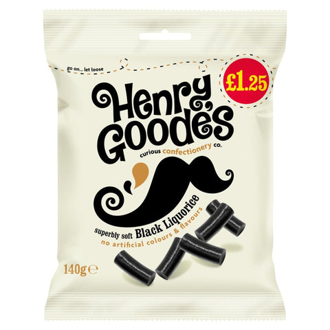 Henry Goodes Black Liquorice Soft Candy 140g