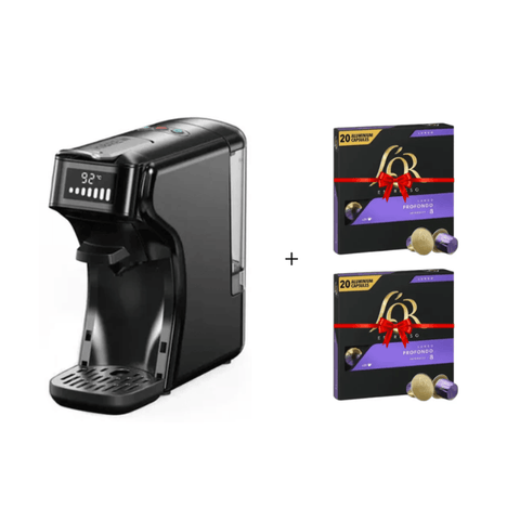 HiBREW 6-In-1 Multi-Function Espresso Machine - H1B + 2*20 L'or Profondo Coffee Capsules Bundle - CAFELAX