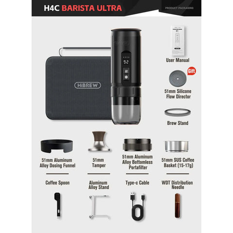 HiBREW Portable Espresso Maker With Detachable Battery - H4C Barista Ultra