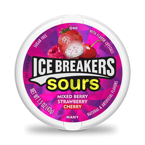 Ice Breakers Sours Mixed Berry, Strawberry and Cherry 42g