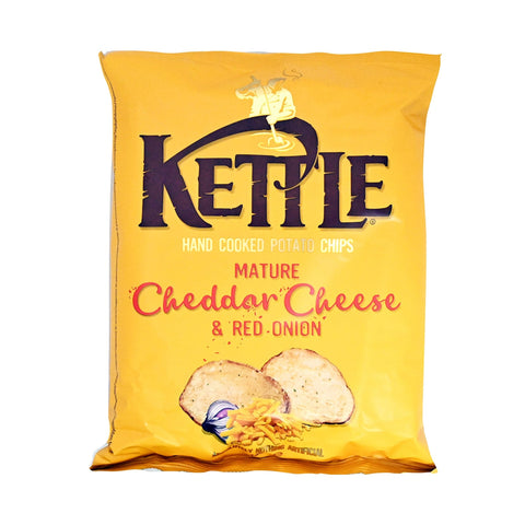 Kettle Hand Cooked Cheddar & Red Onion Potato Chips 130g