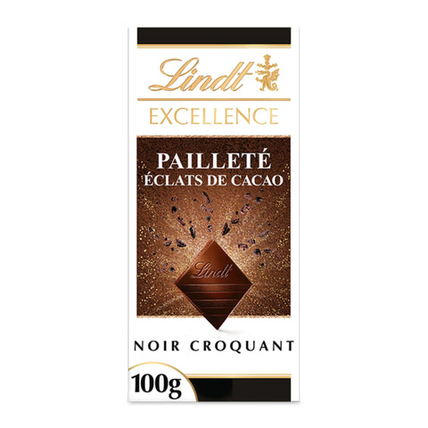 Lindt EXCELLENCE Chocolate Flakes with Cocoa Nibs 100g