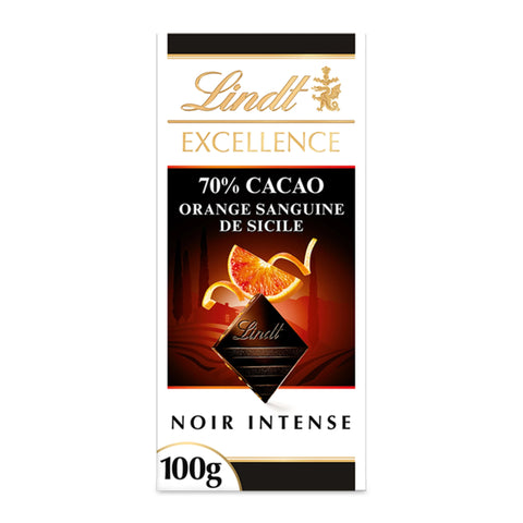 Lindt EXCELLENCE Dark Chocolate 70% Cocoa With Sicilian Blood Orange 100g