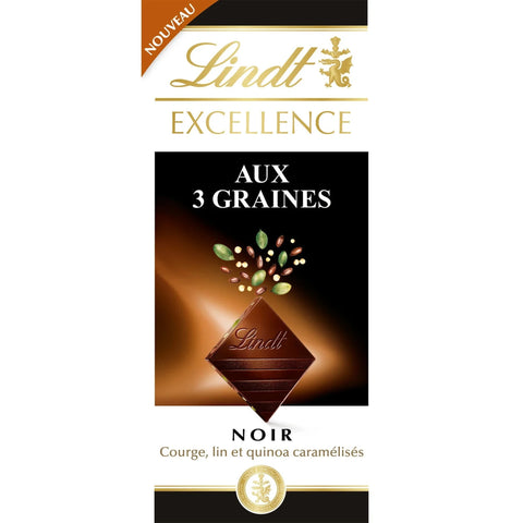 Lindt EXCELLENCE Dark Chocolate with 3 Seeds 100g