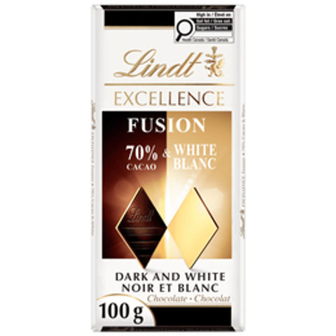 Lindt EXCELLENCE Fusion 70% Dark Cacao & White Chocolate Bar 100g