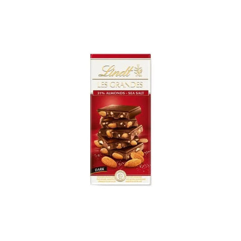 Lindt Les Grandes 31% Almond Dark Chocolate With Sea Salts 150g - CAFELAX