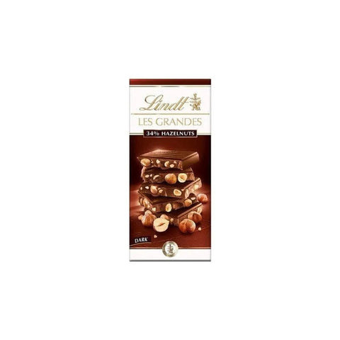 Lindt Les Grandes 34% Hazelnut Dark Chocolate 150g - CAFELAX