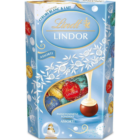 Lindt Lindor Milk & White Assorted Chocolate Truffles Box 337g