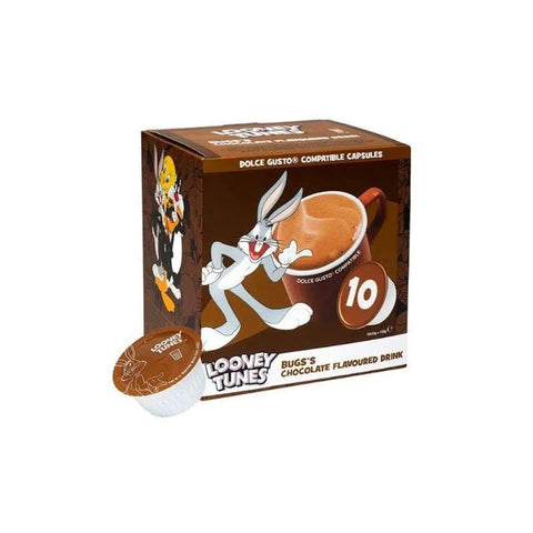 Looney Tunes - Kids Edition - Bugs's Chocolate Flavoured Dolce Gusto Coffee Capsules - 10 Capsules - CAFELAX