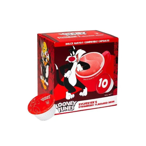 Looney Tunes - Kids Edition - Silvester's Strawberry Flavoured Dolce Gusto Coffee Capsules - 10 Capsules - CAFELAX