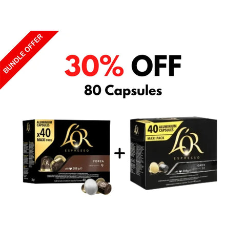 L'or Forza and Onyx Coffee Capsules Bundle - 80 Capsules - CAFELAX