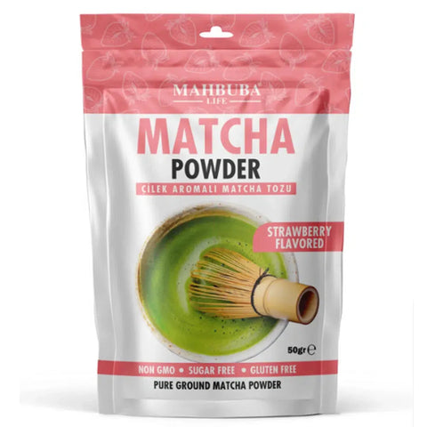 Mahbuba Matcha Powder Strawberry Flavor 50g