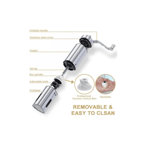 Manual Coffee Grinder With Adjustable Conical Ceramic Burr - CAFELAX