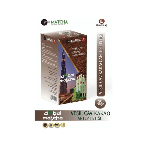 Matcha Premium Japanese Detox Dubai Chocolate Matcha Cacao Pistachio 20 Sachets - CAFELAX