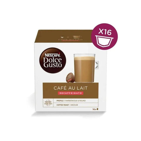 Nescafe Café Au Lait Decaffeinato Dolce Gusto Coffee Capsules - 16 Capsules - CAFELAX