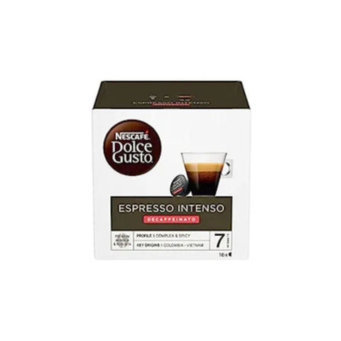 Nescafe Espresso Intenso Decaffeinato Dolce Gusto Coffee Capsules - 16 Capsules - CAFELAX