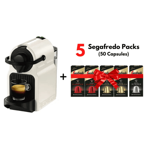 Nespresso Inssia Coffee Capsules Machine + FREE 5 Segafredo Aluminum Coffee Capsules (50 Capsules) - CAFELAX