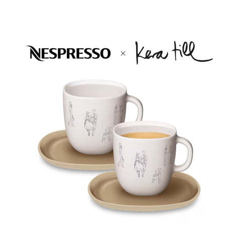 Nespresso Kera Tiee Limited Edition Lume Lungo Cups & Saucers set of 2 - 180 ml