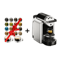Nespresso Zenius Professional Capsules Espresso Machine - Silver + 50 Nespresso Professional Variant Capsules +Double Glass Espresso Cup - CAFELAX