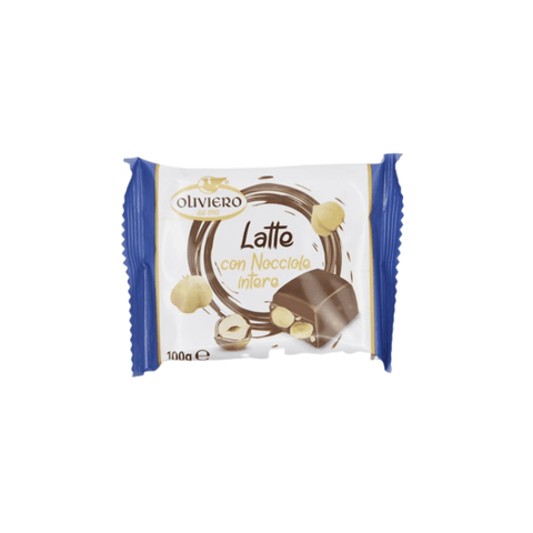 OLIVIERO Milk chocolate Bar with Whole Hazelnuts 100g - CAFELAX