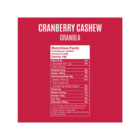 OWN Cranberry Cashew Granola 350g - CAFELAX