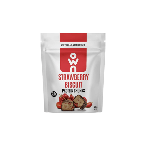 OWN Strawberry Biscuit Protein Chunks 70g - CAFELAX