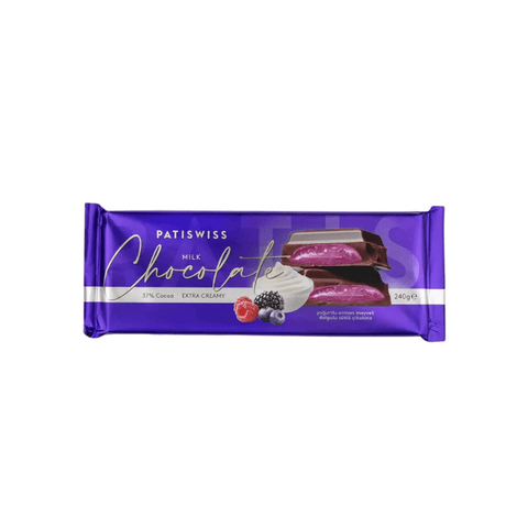 PATISWISS Milk Chocolate Filled with Forest Fruit Yogurt Cream 240g - CAFELAX