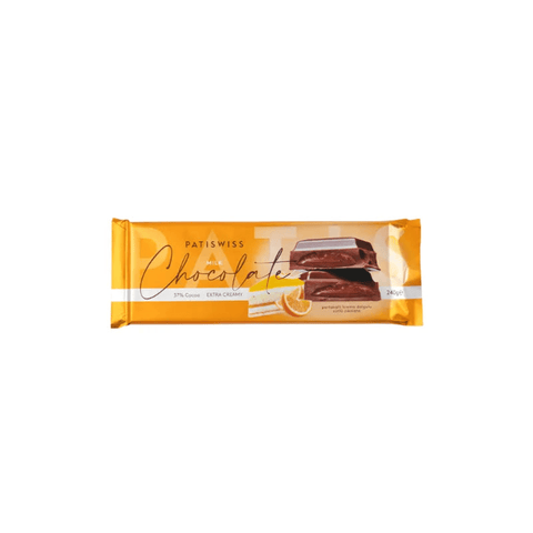 PATISWISS Milk Chocolate with Orange Cream Filling 240g - CAFELAX