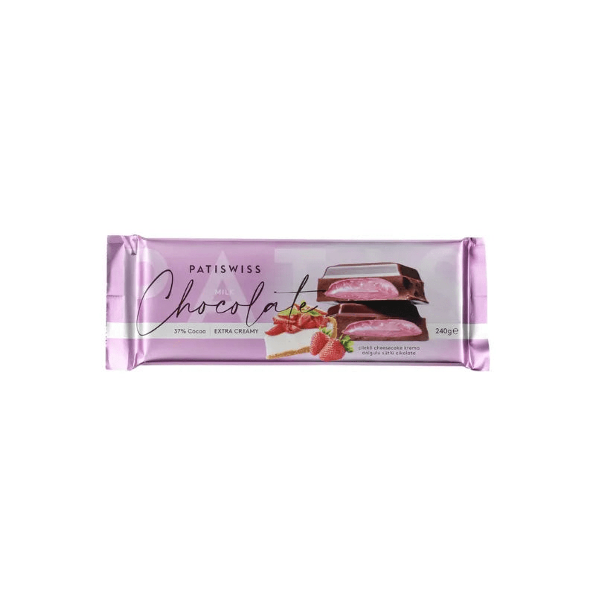 PATISWISS Milk Chocolate with Strawberry Cream Filling 240g – CAFELAX