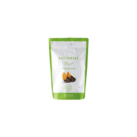 Patiswiss Glazed Milk Chocolate Orange Slice 49% Cocoa No Sugar Added 80g - CAFELAX