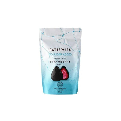 Patiswiss No Sugar Added Dark Chocolate Dried Strawberry Dragee 80g - CAFELAX