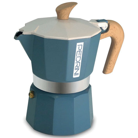 Pedrini Aluminum Moka Pot 2 Cup -Dark Blue
