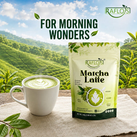 Raflos Organic Matcha Latte With Coconut Oil Based Milk 110g