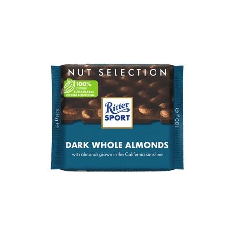 Ritter Sport Dark Whole Almonds Chocolate 100g - CAFELAX