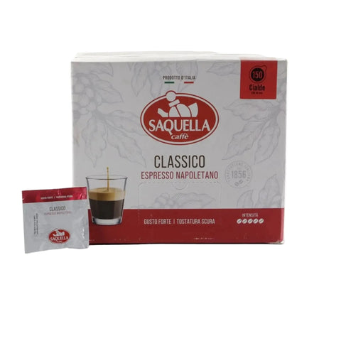 Saquella Classico Espresso Napoletano Easy Serving Pods - 150 Pods