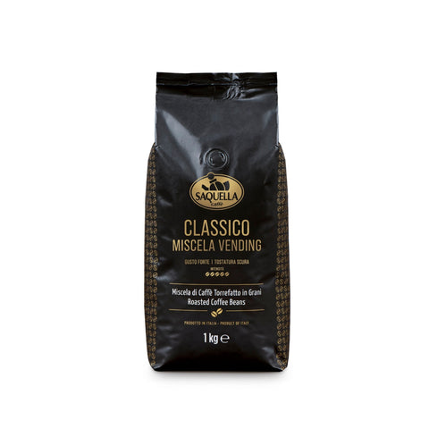 Saquella Classico Miscela Vending Whole Beans Coffee 1Kg