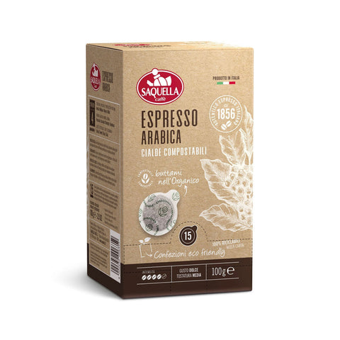 Saquella Espresso 100% Arabica Easy Serving Pods - 15 pods