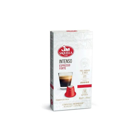 Saquella Intenso Espresso Forte Coffee Capsules - 10 Capsules - CAFELAX