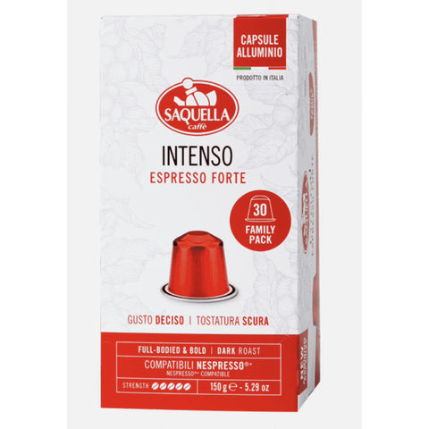 Saquella Intenso Espresso Forte Coffee Capsules - 30 Capsules