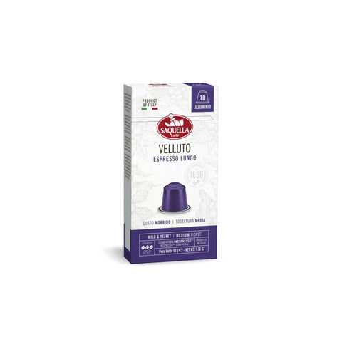 Saquella Velluto Espresso Lungo Coffee Capsules - 10 Capsules