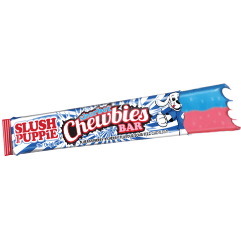 Slush Puppie Original Sherbet Chewbies Bar Blue Rassberry & Cherry Flavour Candy 25g