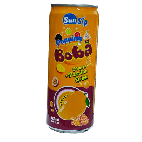 Sun Sip Popping Boba  Mango & Passion Flavor Drink 325ml