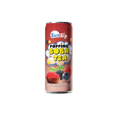 Sun Sip Popping Boba Tea With Mixberries Flavor Drink 325ml
