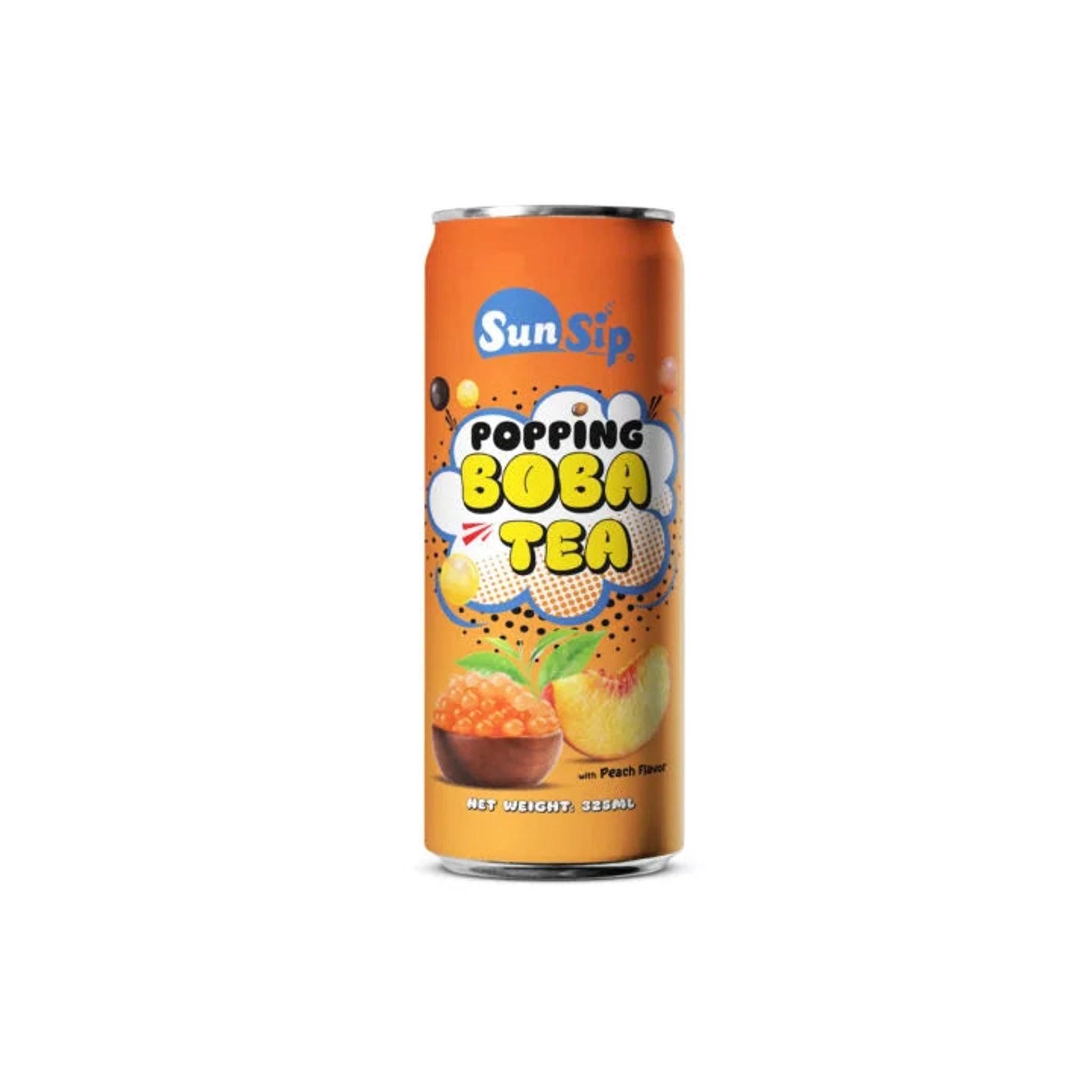 Sun Sip Popping Boba Tea With Peach Flavor Drink 325ml – CAFELAX