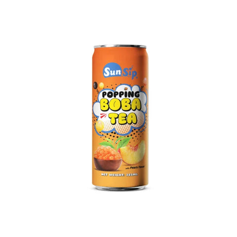 Sun Sip Popping Boba Tea With Peach Flavor Drink 325ml